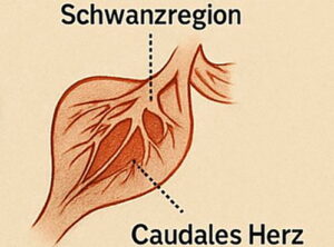 das Caudale Herz des Aals in der Schwanzregion